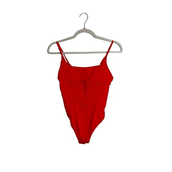 Andie Swim Havana One Piece Swimsuit Cherry Red Size XS Tall Square Neck - Picture 2 of 6